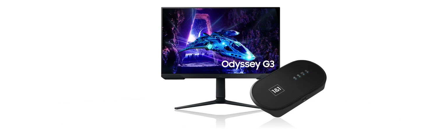 mobile wlan router und samsung odyssey g3 gaming monitor
