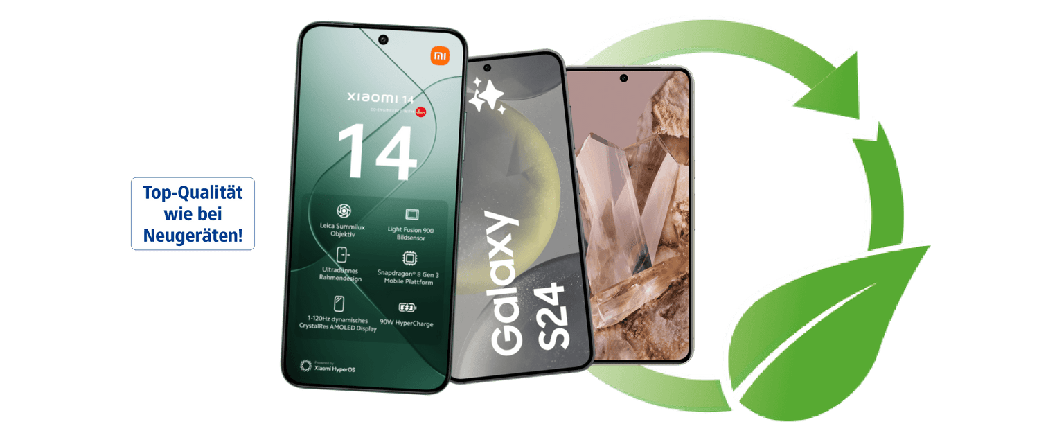 refurbished smartphones verschiedener hersteller wie xiaomi samsung oder google