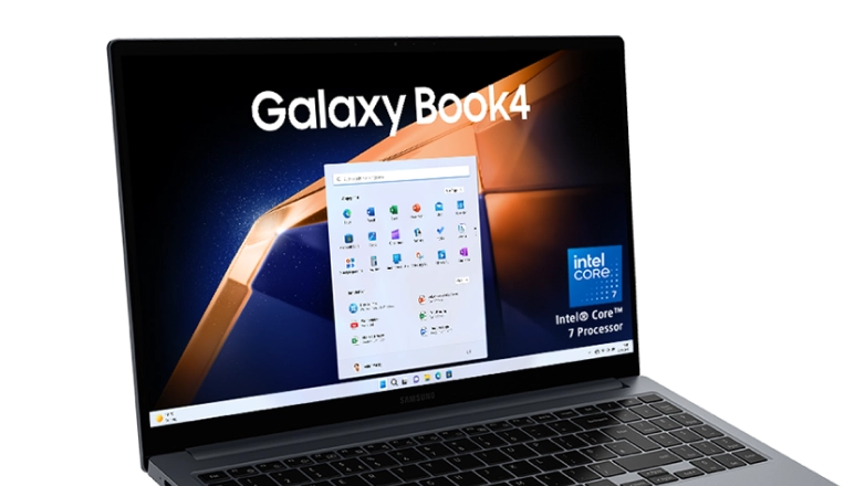 galaxy book 4 gray intel 7 left