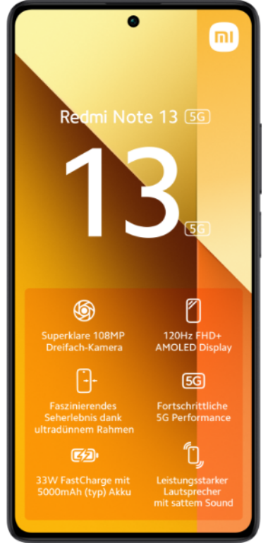 Das Xiaomi Vertrag 13 bei mit 5G Note bestellen Redmi 1&1
