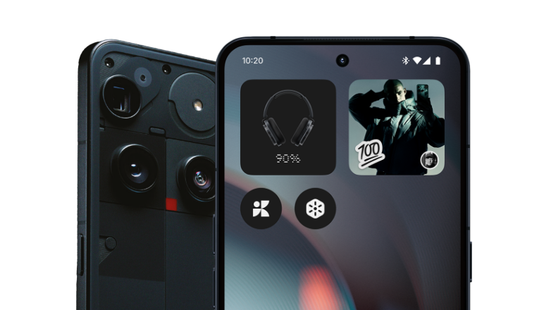 nothing phone 3 schwarz hochformat rueckseite eingedreht und front homescreen