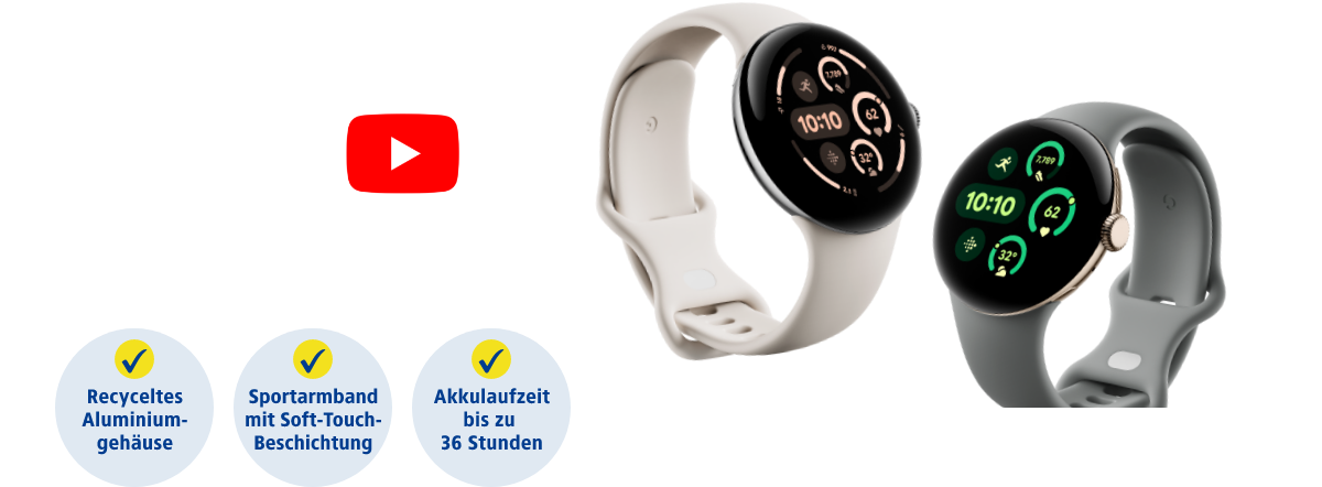 gogle pixel watch 3 lte und fitbit youtube premium freimonate